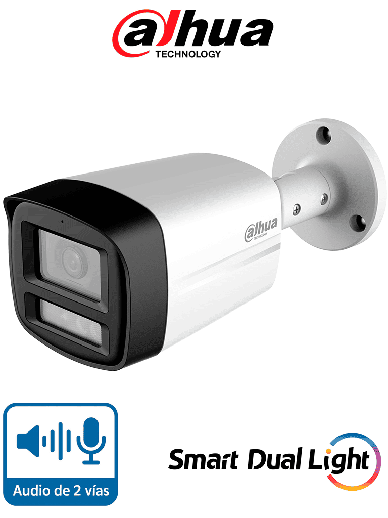 DH-HAC-HFW1200TLMN-IL-A CAMARA BALA 2MPX DUAL LIGHT 40 METROS CON MICROFONO